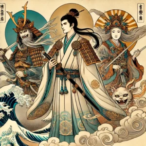 Tsukuyomi - 月読, Susanoo - 素戔男, et Amaterasu - 天照